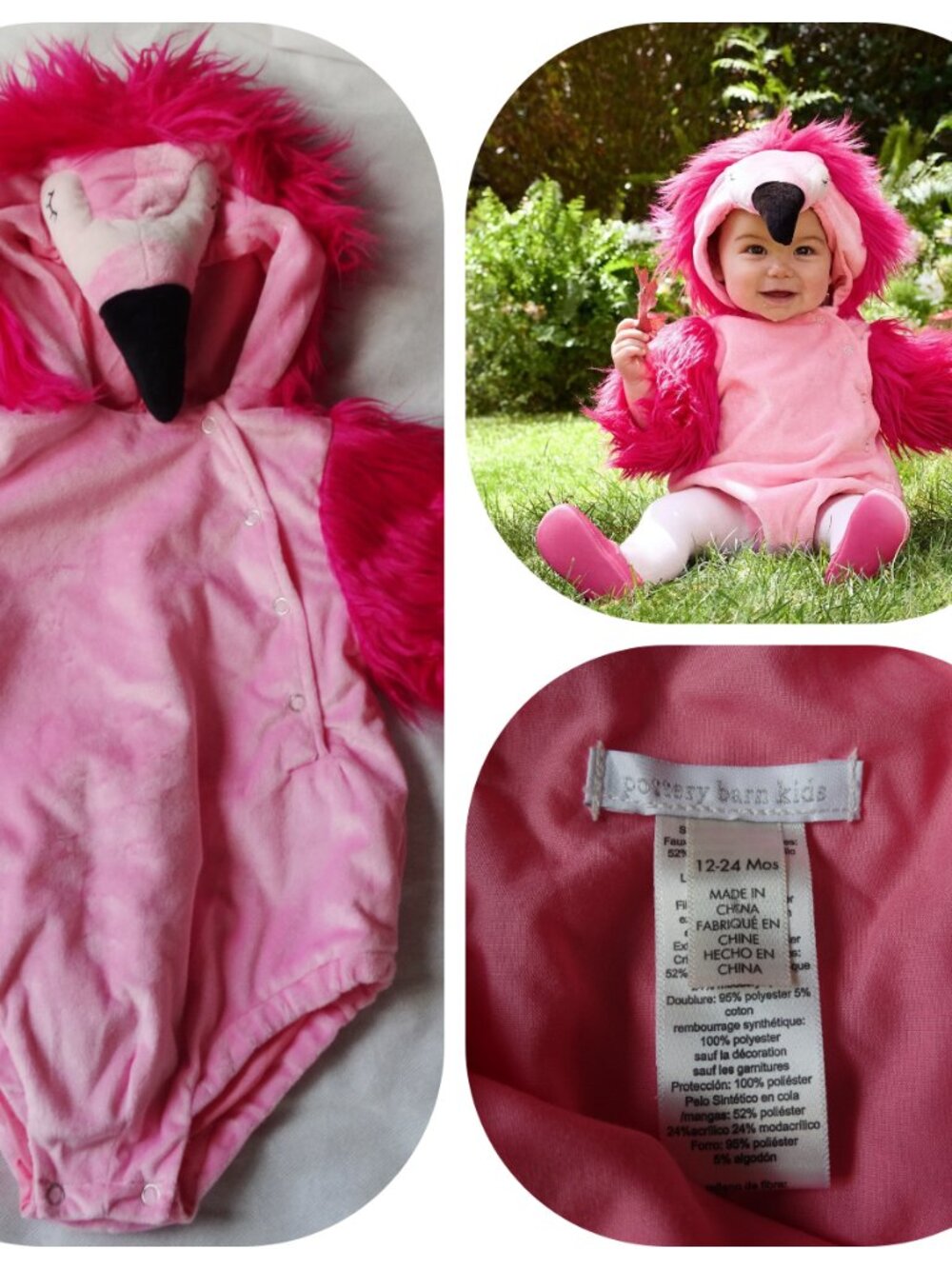 Pottery Barn Kids Baby Pink Flamingo Halloween Costume 12-24Months